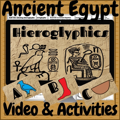 Preview of Ancient Egypt Hieroglyphics Video, Text, PPT & Activities