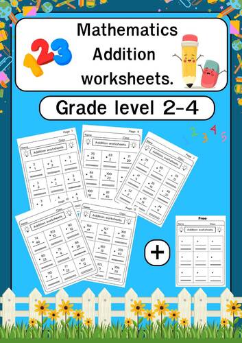 Preview of Mathematics Addition Worksheets.