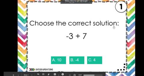 Integer Rules Reference Sheet, Integer Operations Notes, Quiz, Task Cards