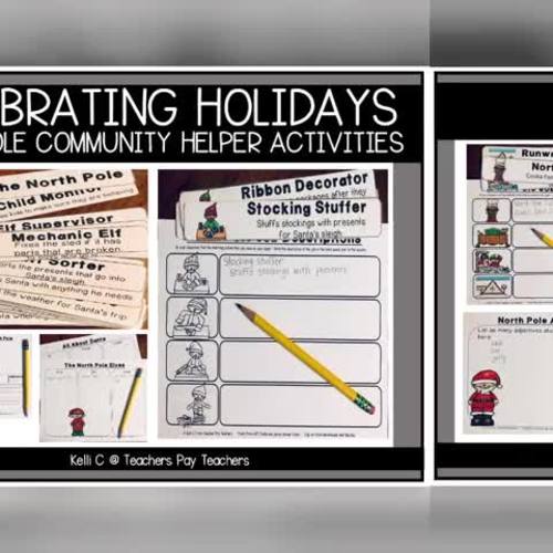 Community Helpers Job Descriptions and Writing Centers December Christmas