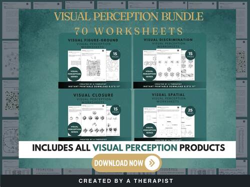 Visual Perception Bundle | 130 Worksheets Motor-Free Visual Perception ...