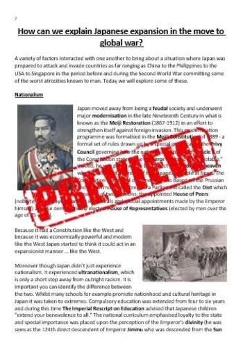IB History: The move to Global War Course Notes (Japan, Germany & Italy)