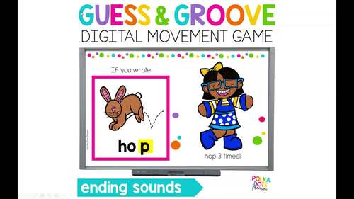 Ending Sounds Movement Game | Guess and Groove Activity and Worksheets