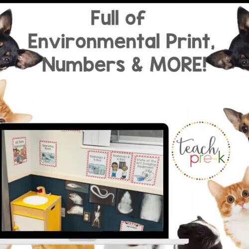 Vet Clinic Animal Hospital Dramatic Play Center Printables, Labels, &amp; Signs