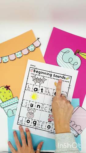 Beginning Sounds Worksheets Kindergarten 1st Grade by Crayon Lane Teach
