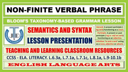 non finite verbal phrase or verb phrase unit lesson plan by john dsouza