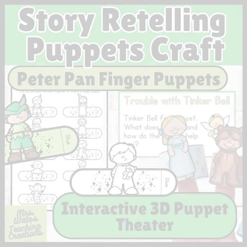 Peter Pan Finger Puppets | NO PREP Fairytale Retelling & Dramatic Play ...
