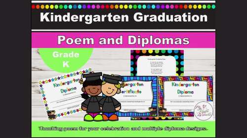Editable Kindergarten Graduation Certificates Diploma with Poem