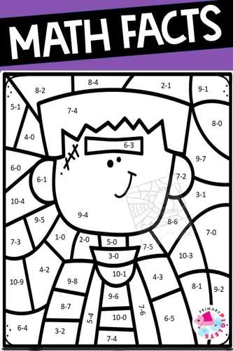 HALLOWEEN COLOR BY NUMBER CODE ADDITION SUBTRACTION MULTIPLICATION DIVISION