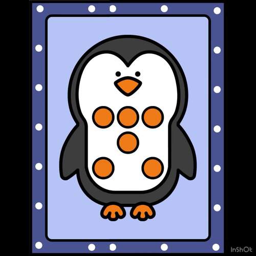 Kindergarten Subitizing Within 10 | Number Talk Cards | Winter Penguins