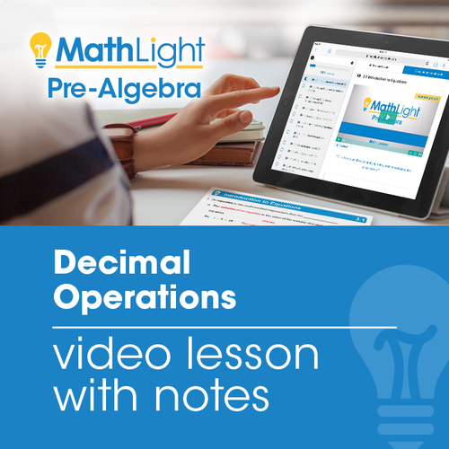 Preview of Decimal Operations Video Lesson with Student Notes
