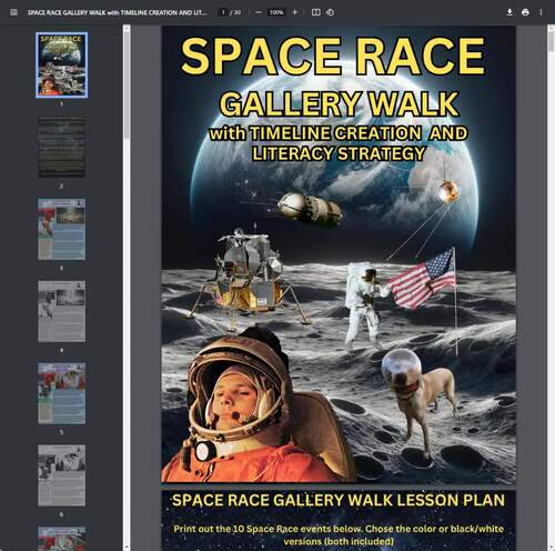 GALLERY WALK of SPACE RACE EVENTS (Also includes Timelines, Worksheets ...