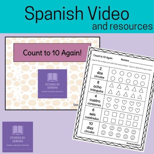 Preview of Spanish Video & Worksheet: Count to 10 Again