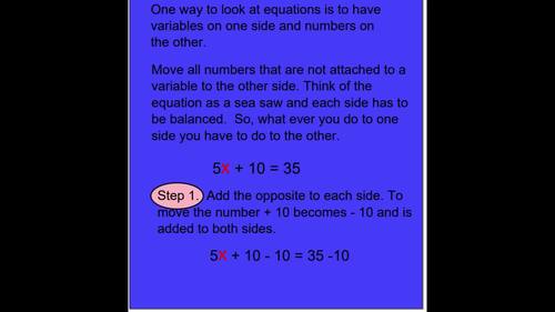 Two Step Equations; Power Point with worksheets, printable by Smart ...