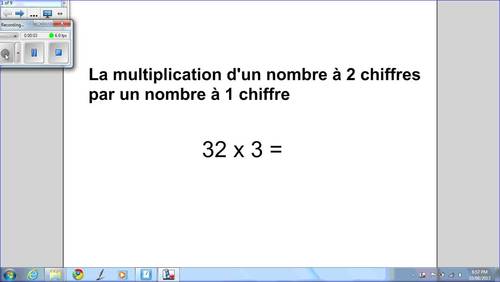 Preview of La multiplication de 2 chiffres par 1 chiffre, Distance learning (M52)