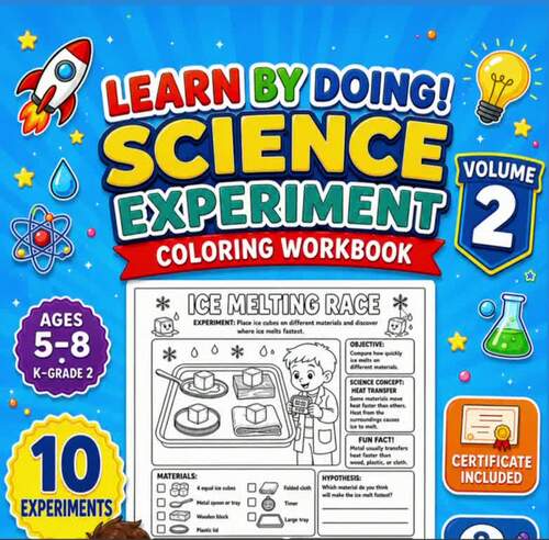 Science Experiments Coloring Worksheets | 10 STEM Activities | For ...