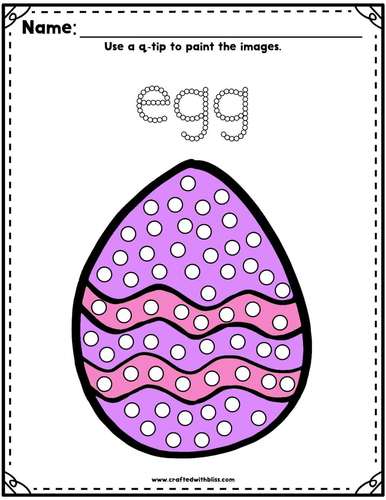 Colored Q-Tip Painting - Easter Fine Motor Activity | Easter Craft