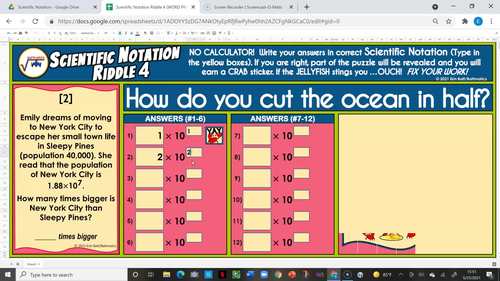 Scientific Notation Word Problems SELF-CHECKING DIGITAL ...