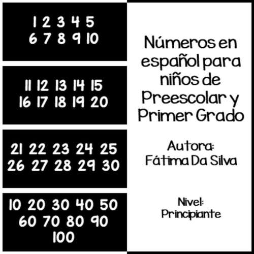 Números en Español del 1 al 30 y del 10 al 100 para clase ELE con niños