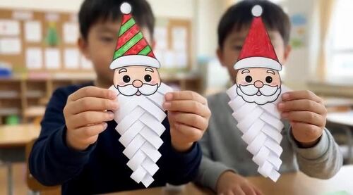 3D Santa Craft Christmas Activity | Scissor Skills & Bulletin Board Display