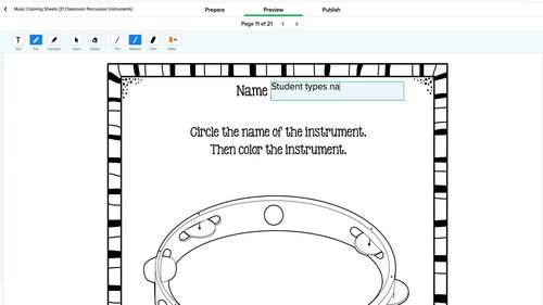 Music Coloring Sheets 21 Classroom Percussion Instruments Tpt Instrument family coloring pages instrument families coloring by with mrs tanenblatt. music coloring sheets 21 classroom