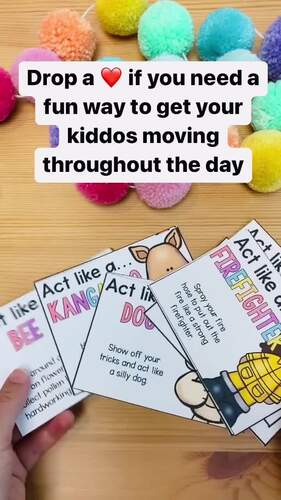 Brain Breaks Activities Movement Exercise Cards & Group Games for ...