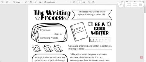 The 5 Steps of the Writing Process Fun Activity for Third Grade and ...