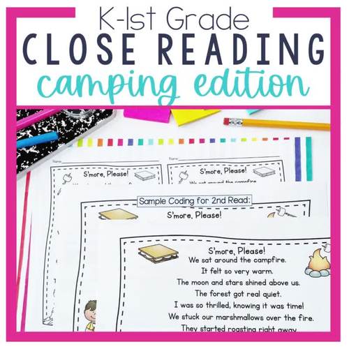 Close Reading Passages Camping Edition by Aylin Claahsen TpT
