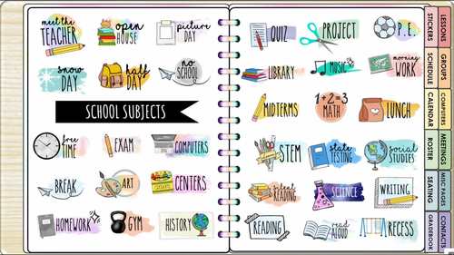 Printable Teacher PNG Sticker Design Bundle 2, Print Then Cut Designs for  Teachers, Digital Sticker Download for Educators, PNG Stickers 