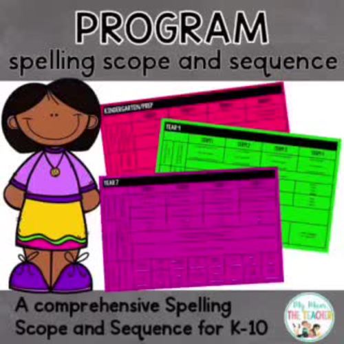 Spelling scope and sequence k 10 by my mum the teacher tpt