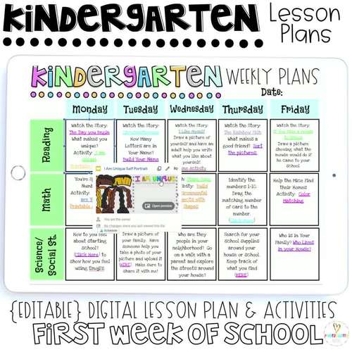 Digital Lesson Plans With Digital Activities First Week of School ...