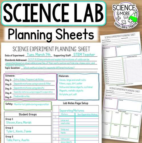 Science Experiment & Lab Planning Sheet (for Teachers) | TPT