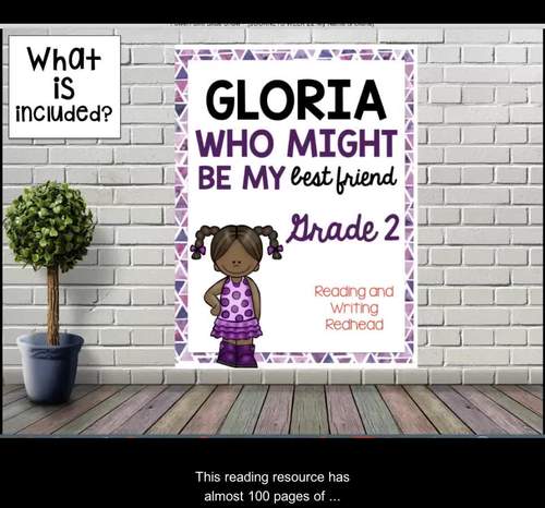 Gloria, Who Might Be My Best Friend Journeys 2nd Grade Vocab Comprehension