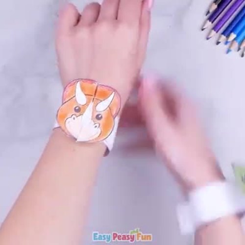 Dinosaur Paper Bracelets Printable TRex & Triceratops Dinosaur Craft
