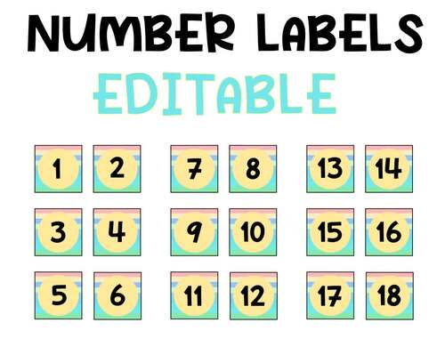 Printable Colorful Number Labels Classroom Calendar Number Labels