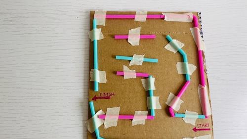 Marble maze with straws sales