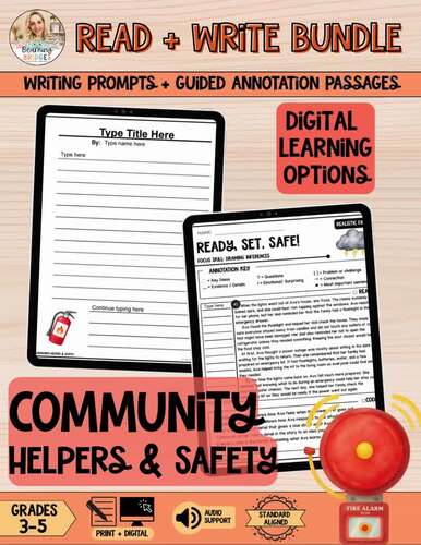 Community Helpers & Safety Reading & Writing Bundle | Fire Safety ...