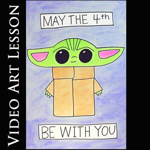 Preview of MAY THE 4th BE WITH YOU Activity | Directed Drawing & Painting Craft Art Project