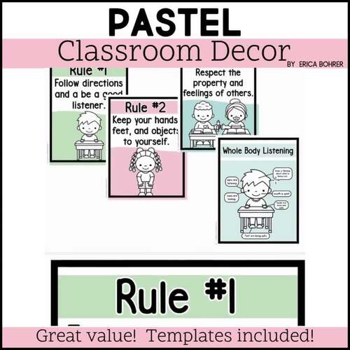 Pastel Classroom Decor by Erica Bohrer | TPT