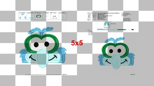 Gonzo Muppet Baby Head 02 Fill Machine Embroidery Design - Instant Download