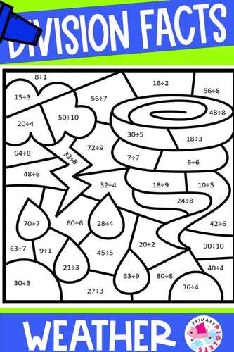 WEATHER DIVISION COLOR BY NUMBER CODE COLORING PAGES by ...
