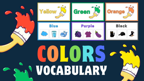 Preview of Colors in English I Names of colors I Vocabulary with pictures. Video