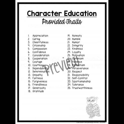 Download Character Education Coloring Sheets & Letters / Character Education Posters