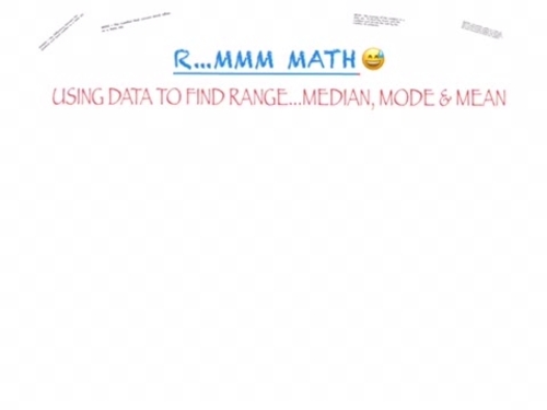 Preview of Range, Mean, Median, Mode