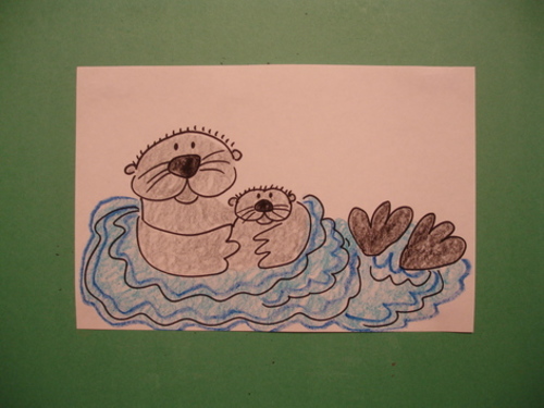 Preview of Let's Draw a Mama and Baby Sea Otter!