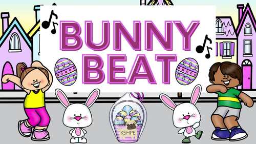 Preview of Bunny Beat Rhythm Play Along Spring Easter Theme, Music Flash Cards, Steady Beat