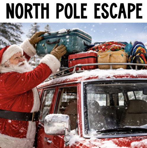 Preview of Intro Hook Video for Santa North Pole Winter Escape Room Activities