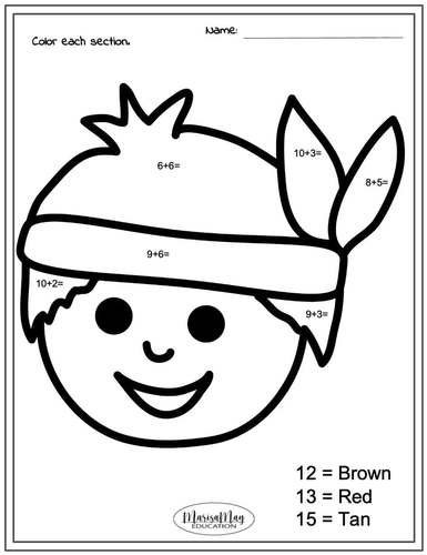 Elementary Math (Kindergarten) - Thanksgiving Fun Activity Worksheets