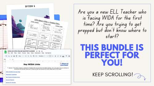 WIDA Survival Kit New ELL Teacher Pack Prepare Assess Plan Organize Testing