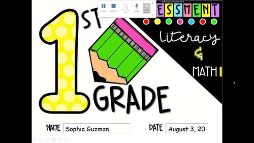 DIGITAL Literacy & Math BASIC ASSESSMENT for First Grade | TPT